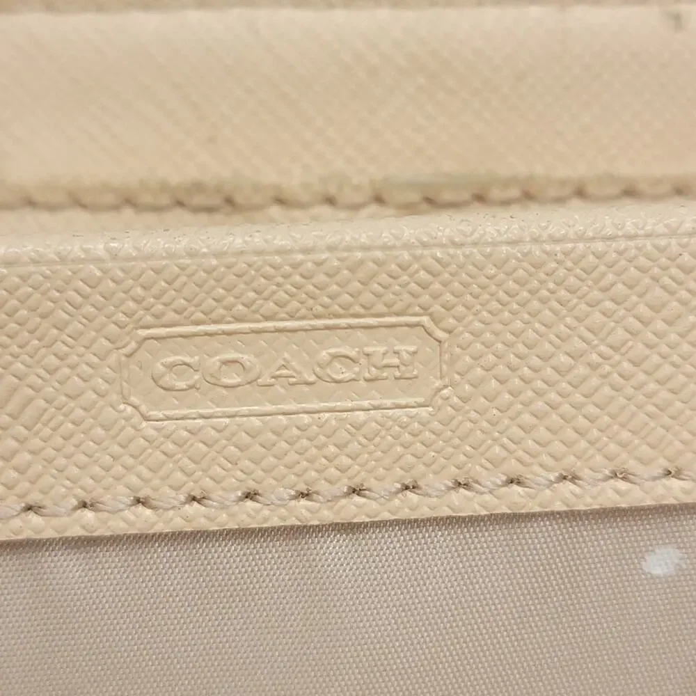 Coach Signature Zip Around Long Wallet Heritage Stripe Brown Red Canvas